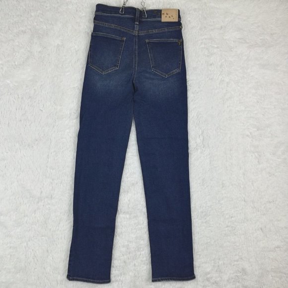 Serra Retreat Womens Jeans Straight Leg Blue Denim Dark Wash High Rise 0 New - Picture 2 of 14